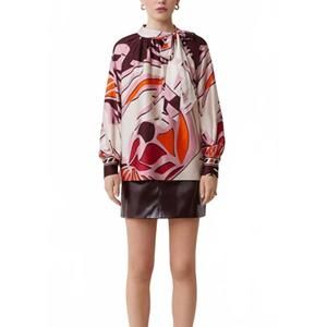 NEW SUNCOO lila floral print top in multi